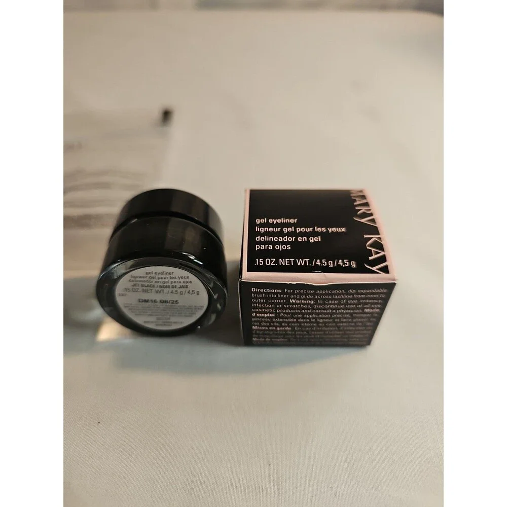 NIB Mary Kay Jet Black Gel Eyeliner W/Expandable Brush Applicator Past Stock